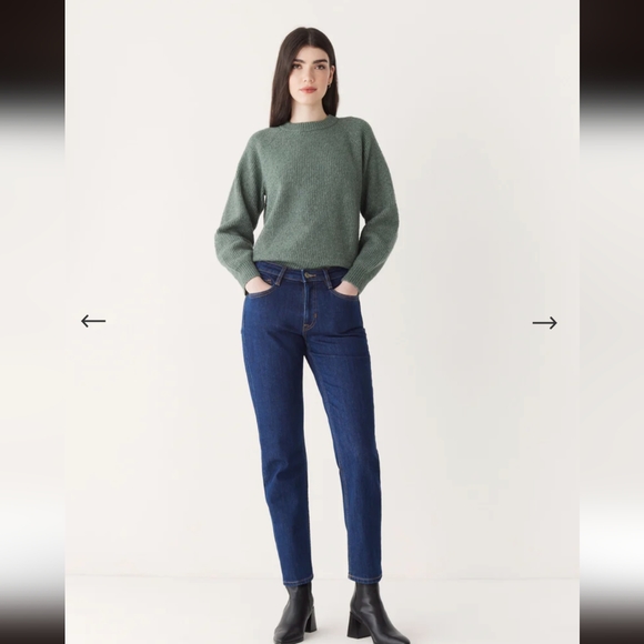 NWT Frank & Oak Cyndi Straight Fit High Rise Jean (Dark Wash), women 26, 27 - Picture 1 of 5